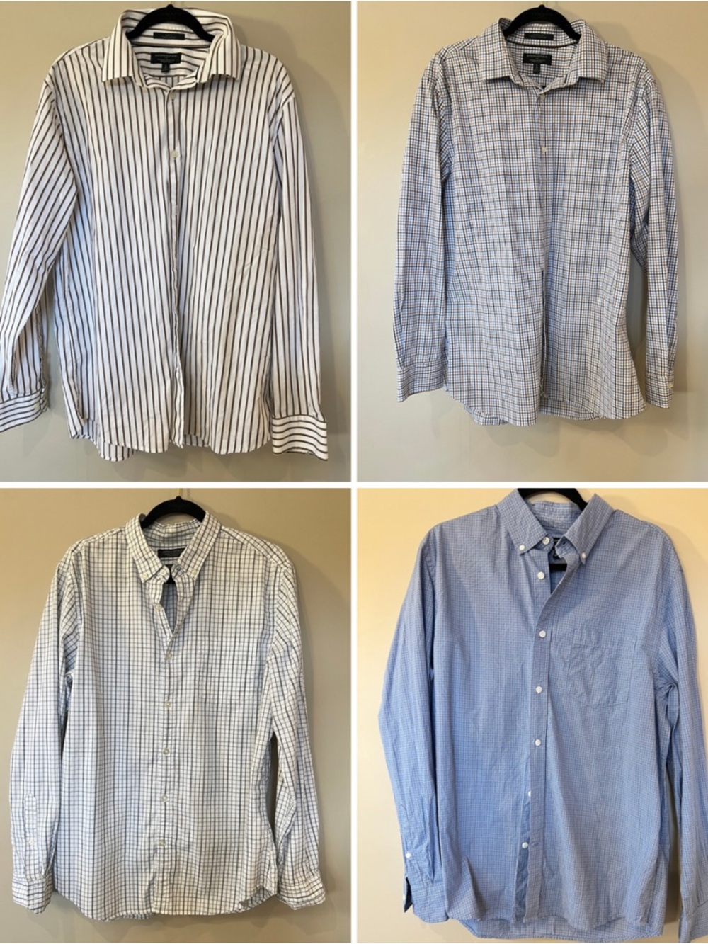Banana Republic Light Blue and White Men's Button-Down Shirts - 4-Pack Styles